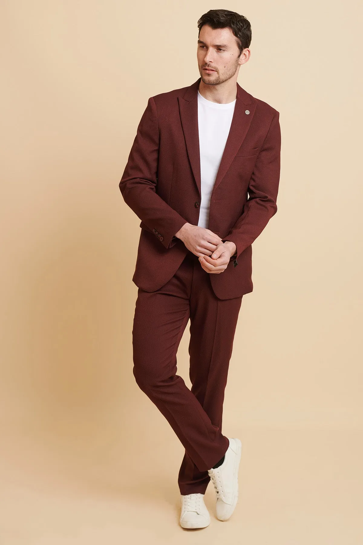 MAX - Wine Two Piece Suit