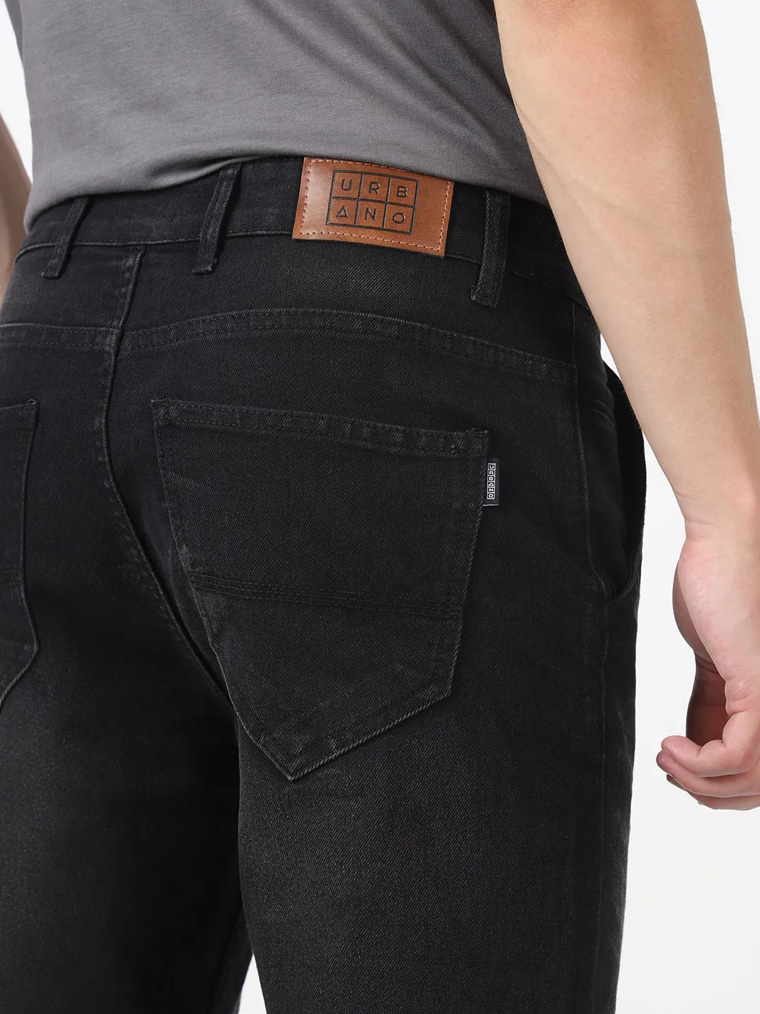 Men's Black Slim Fit Washed Jeans Stretchable