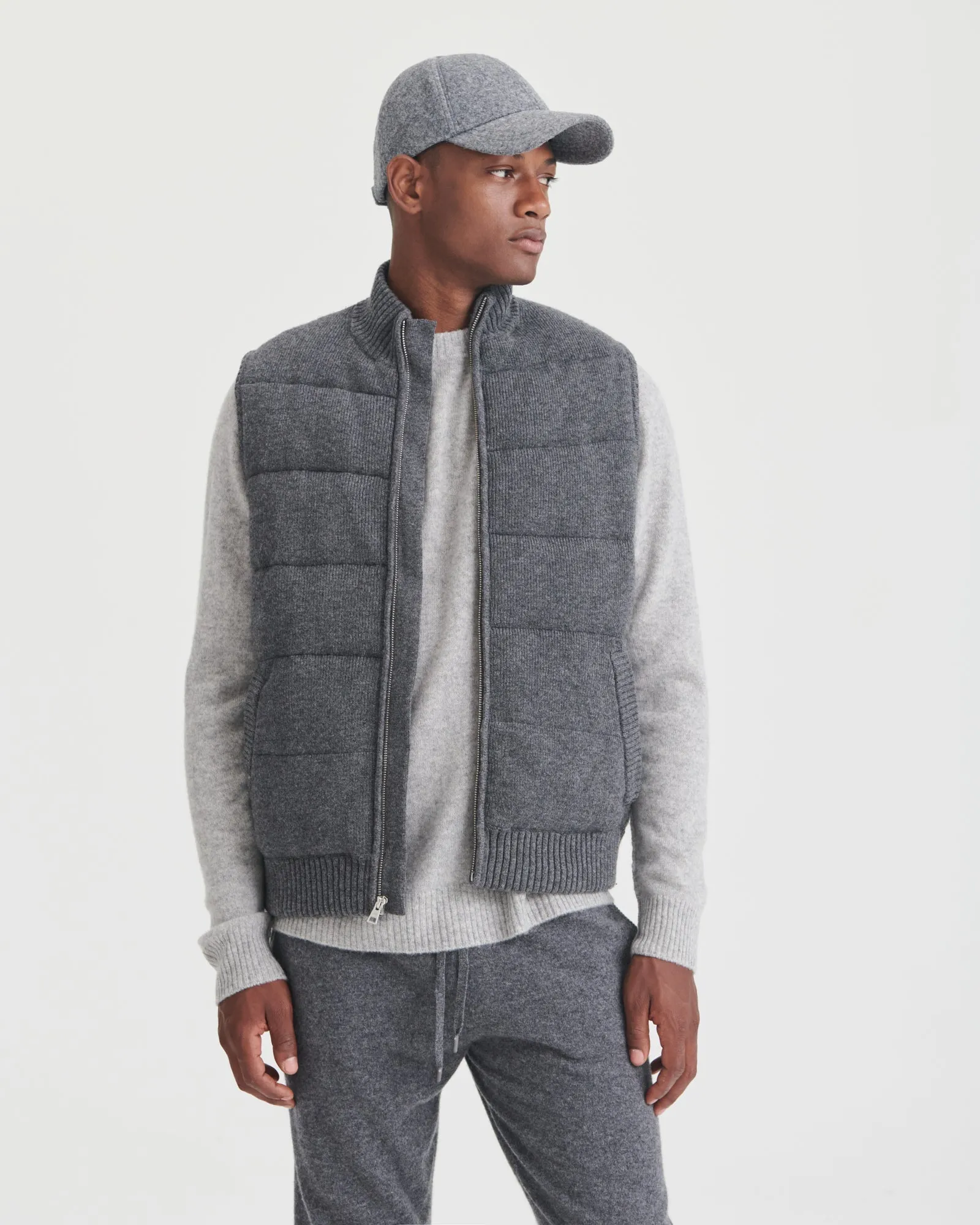 Luxurious Merino Wool & Cashmere Blend Puffer Vest