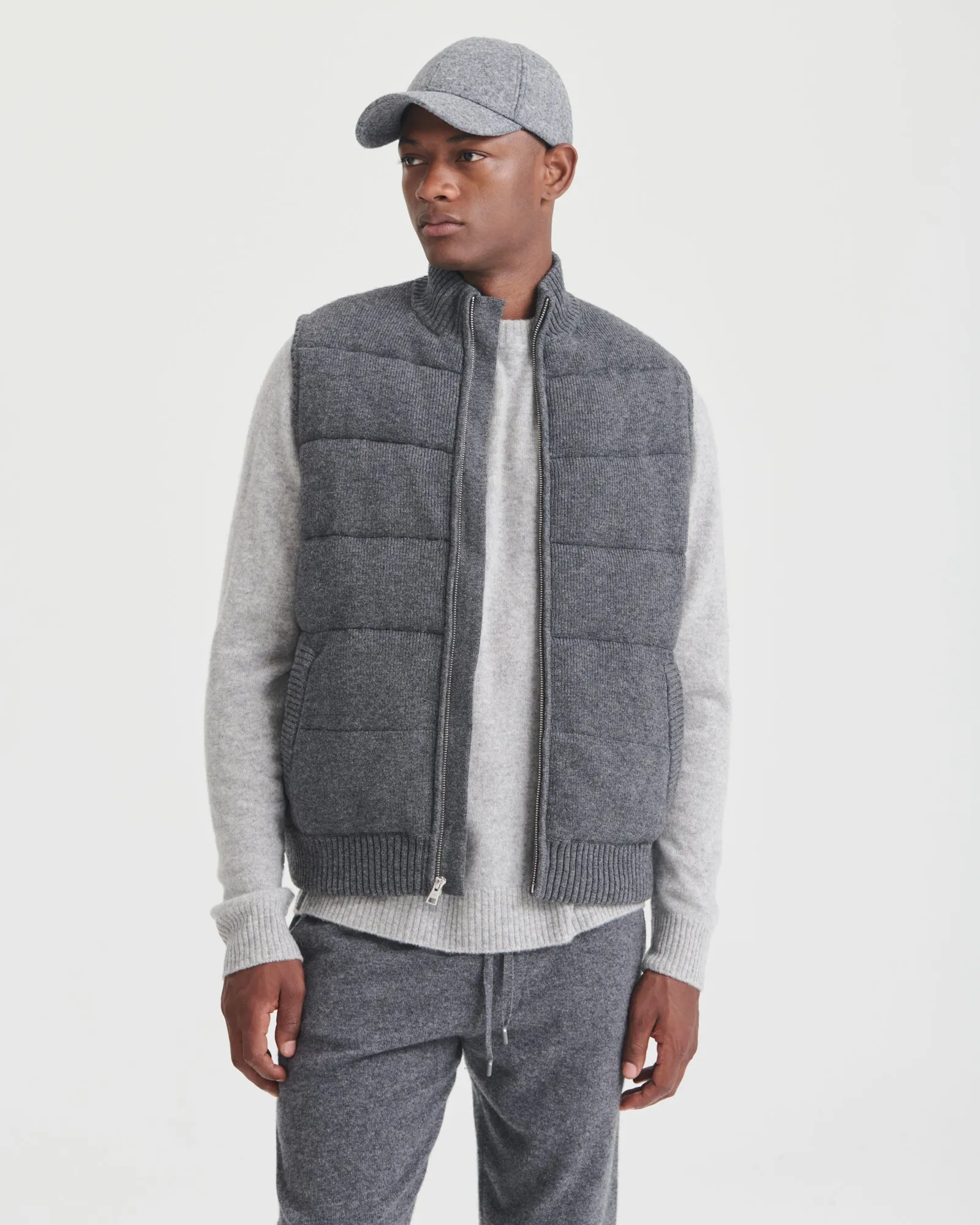 Luxurious Merino Wool & Cashmere Blend Puffer Vest