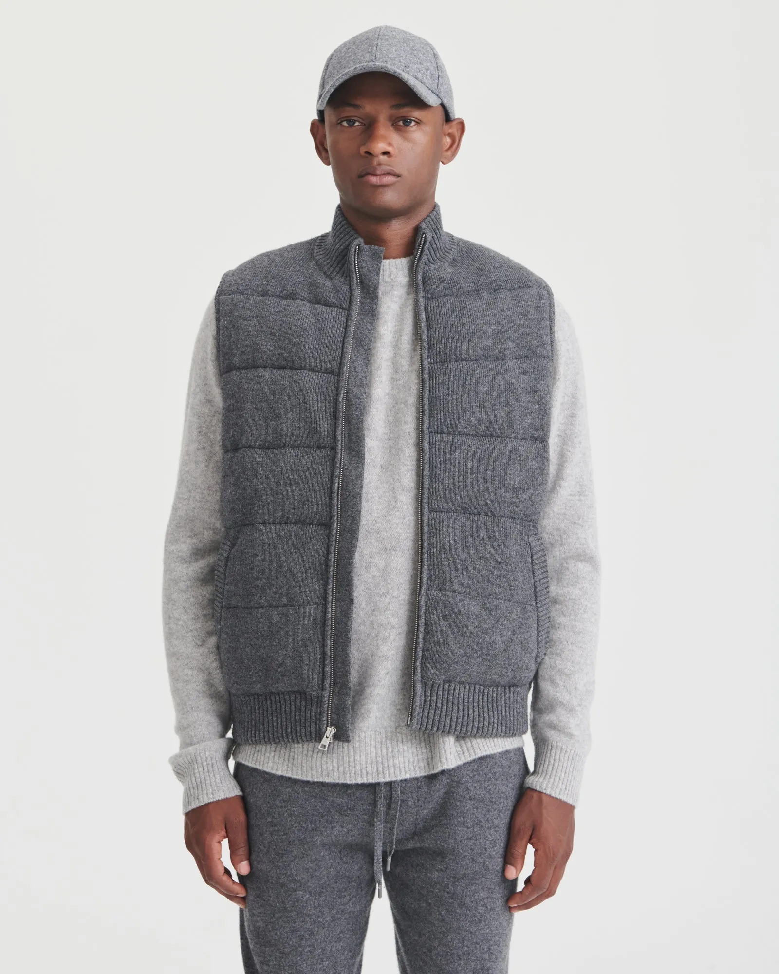 Luxurious Merino Wool & Cashmere Blend Puffer Vest