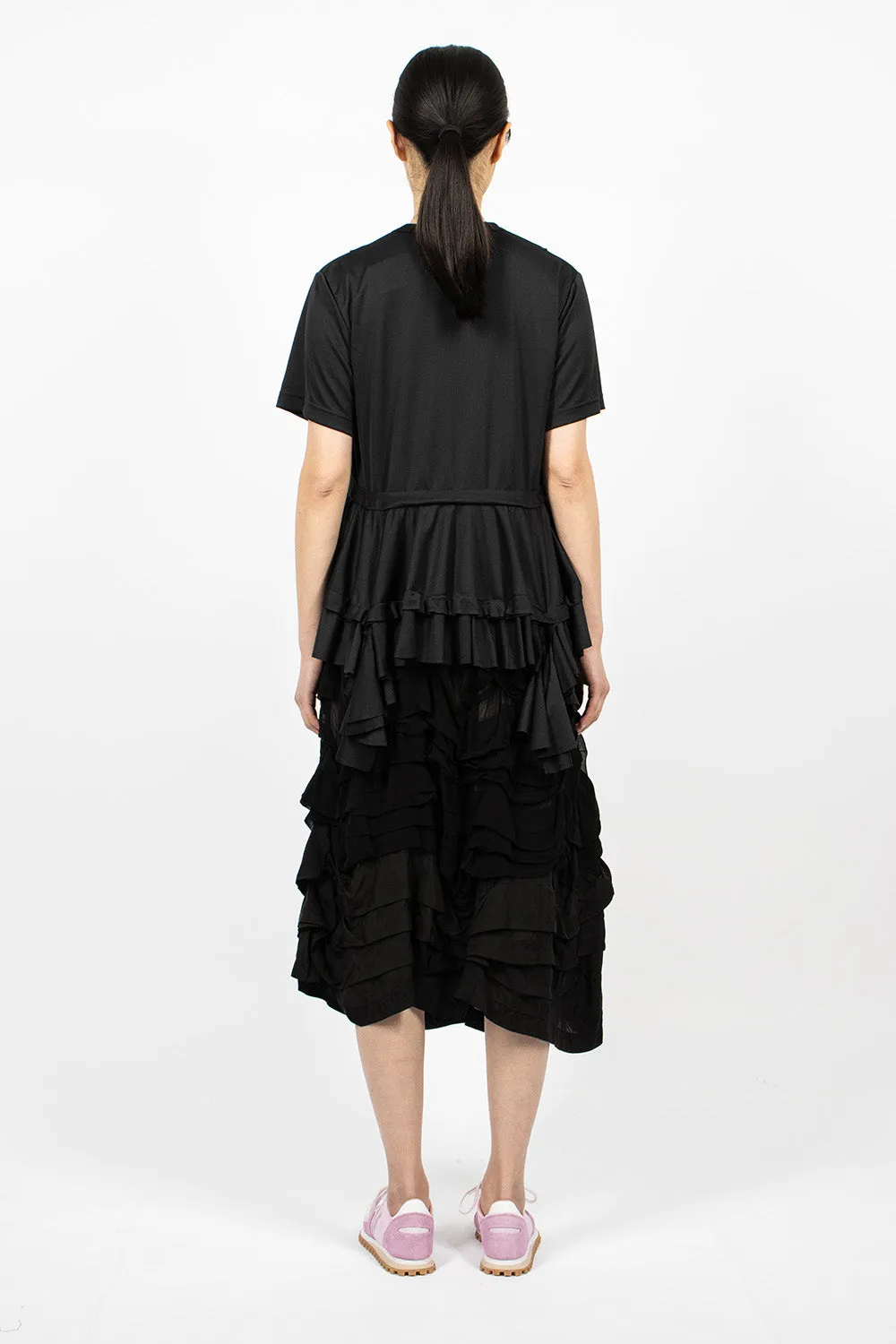 Pleated Panel Skirt Black