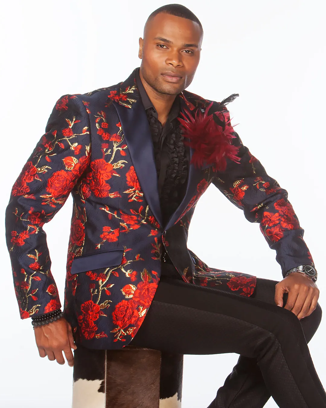 Prom Blazer - Prom Tuxedo - Celleb Navy/Red - Prom 2021