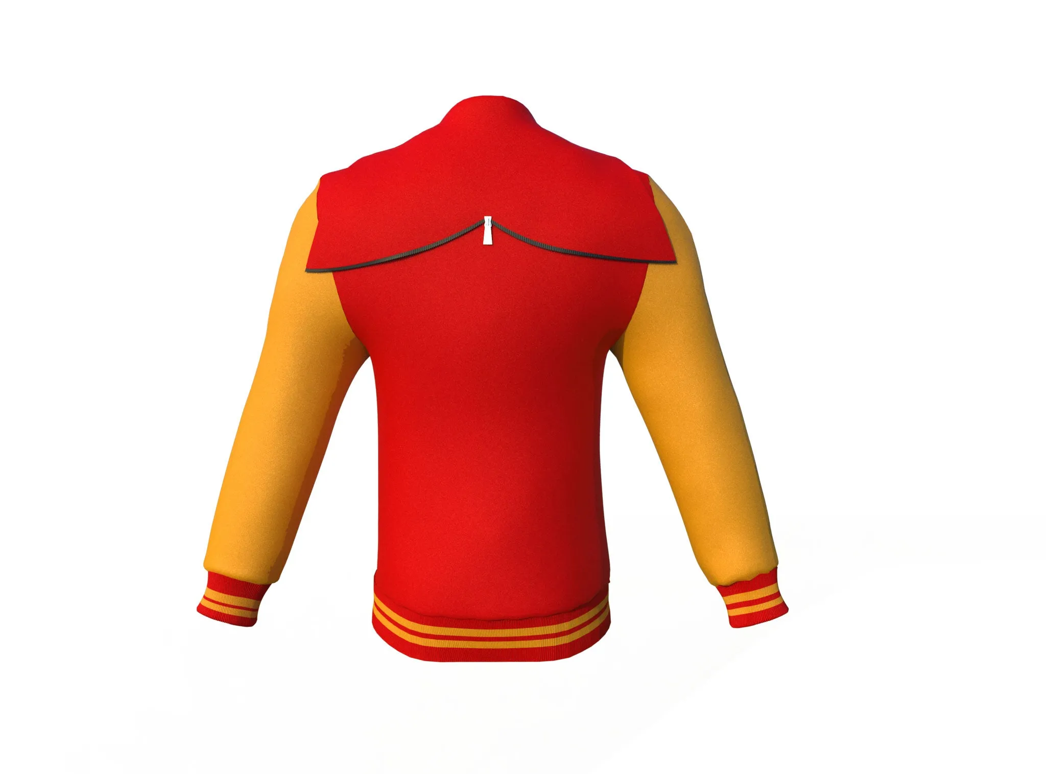 Varsity Jacket with Red Body and Gold Sleeves