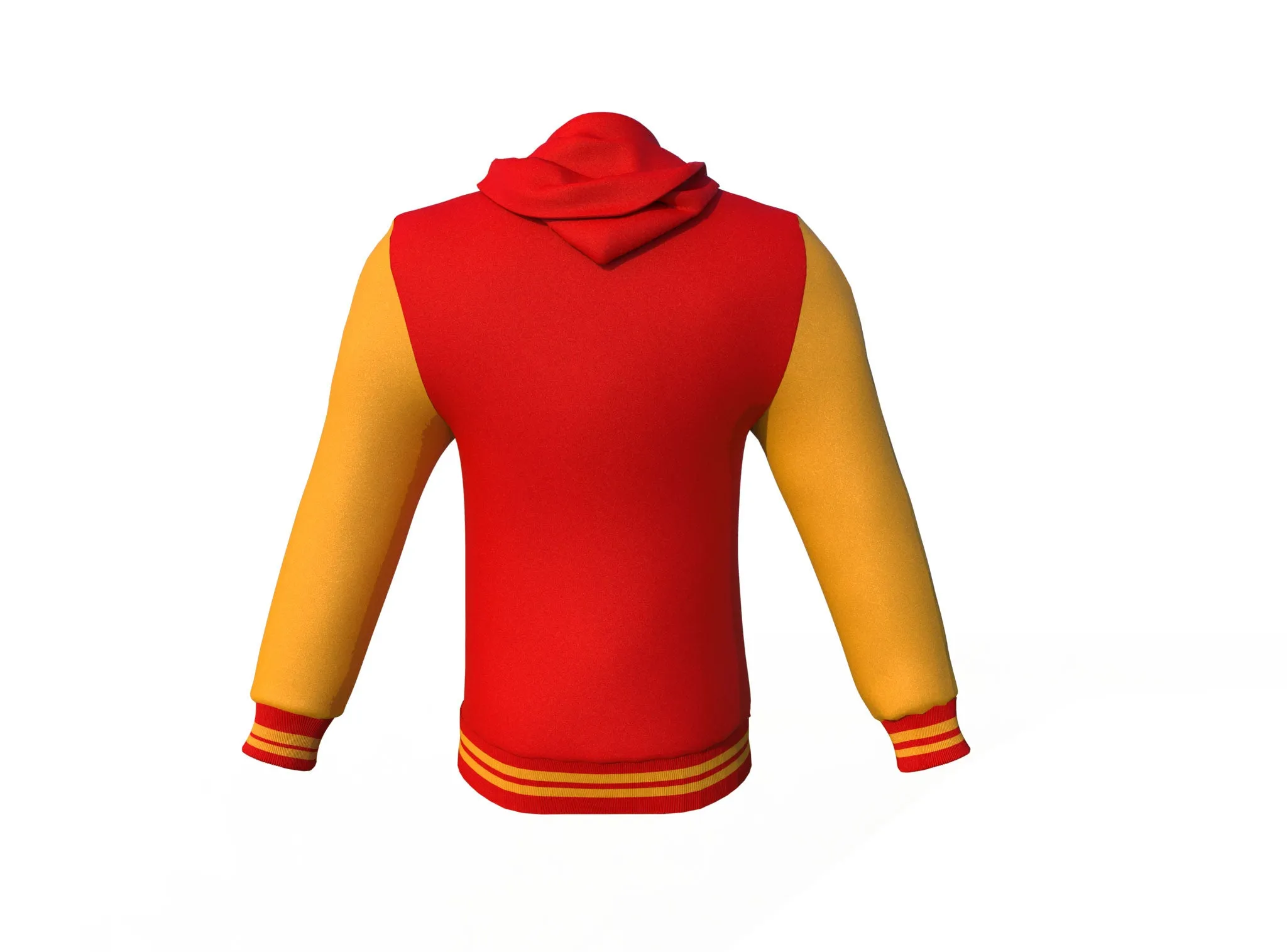 Varsity Jacket with Red Body and Gold Sleeves