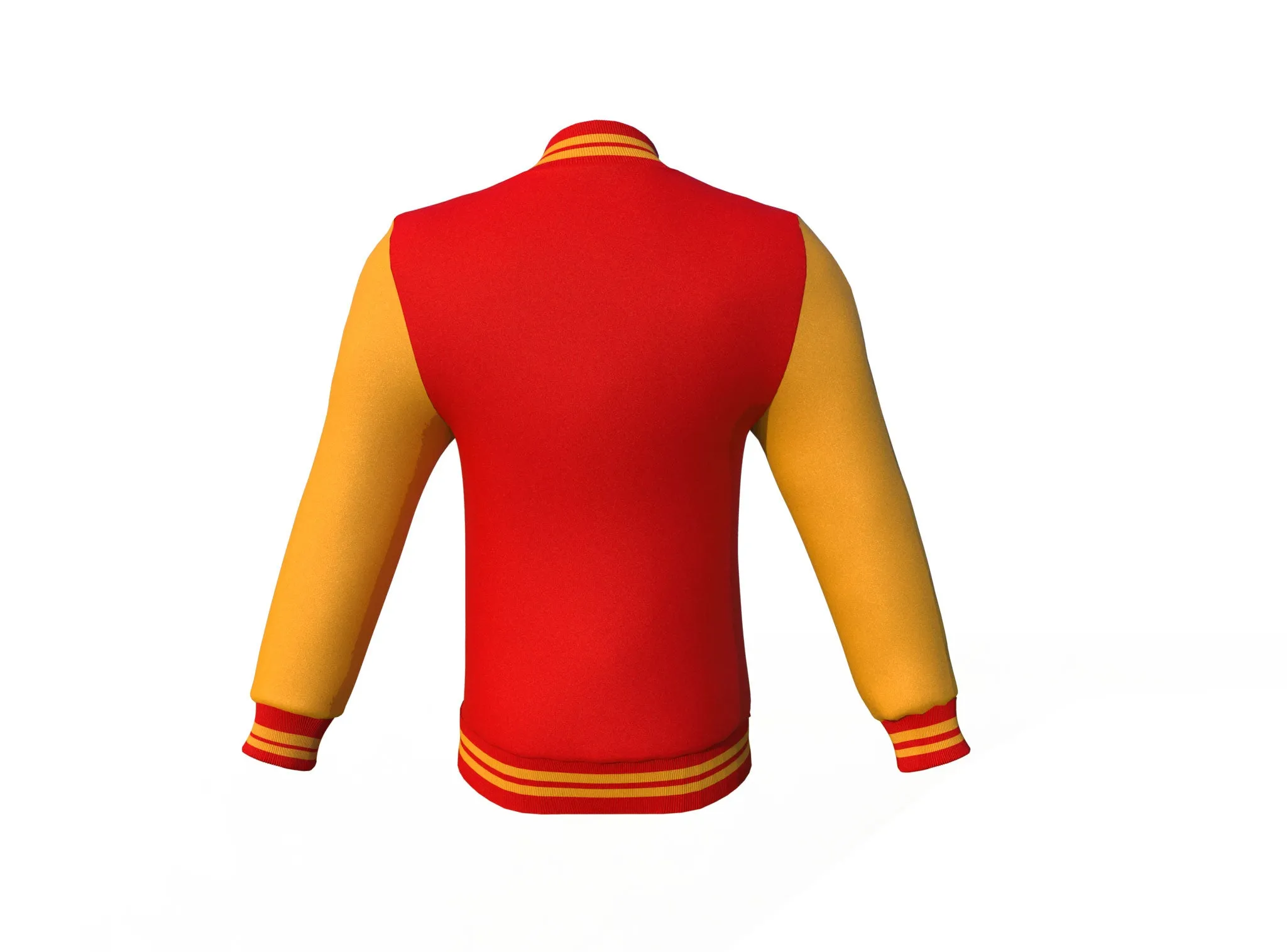 Varsity Jacket with Red Body and Gold Sleeves