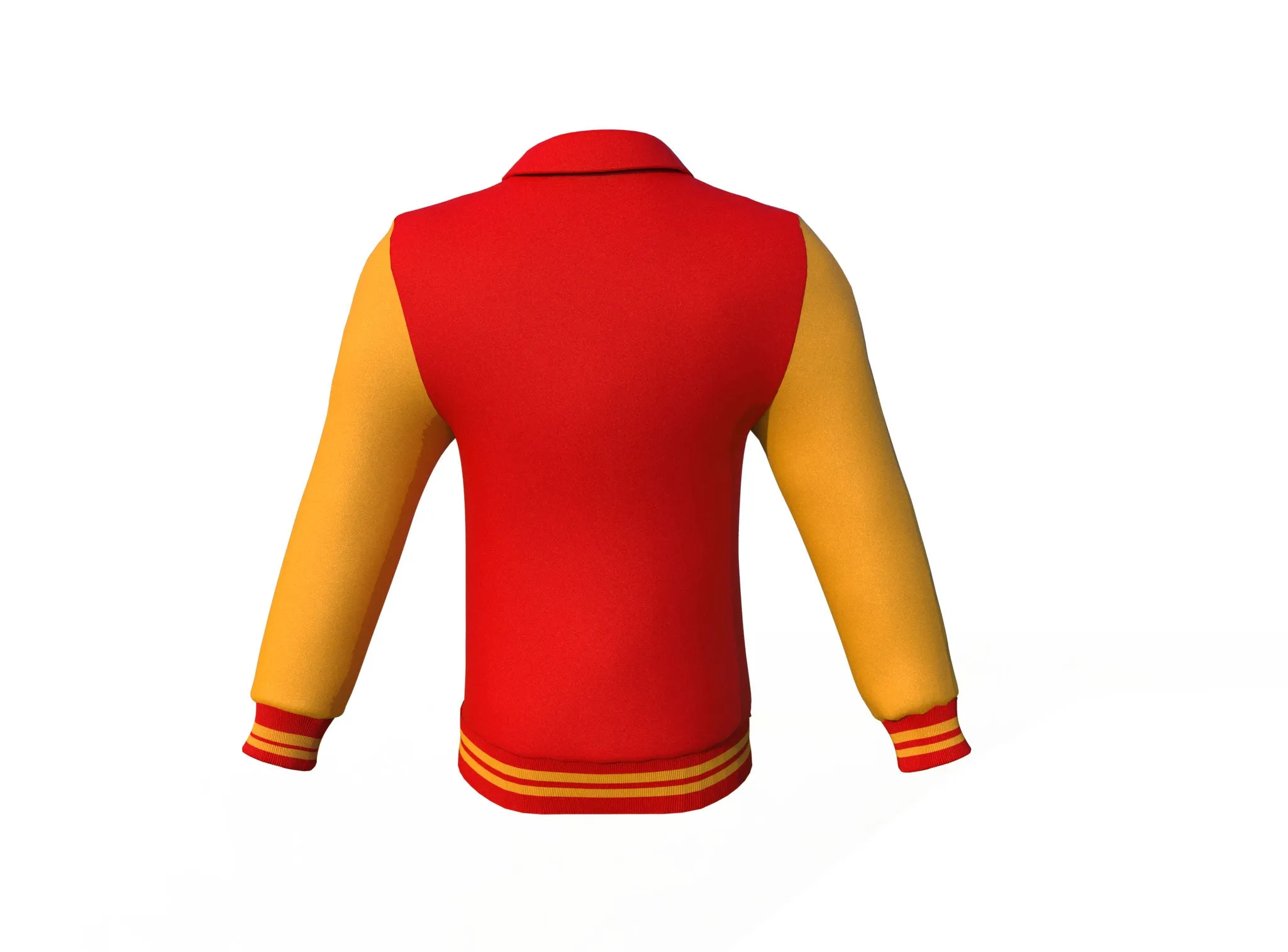 Varsity Jacket with Red Body and Gold Sleeves