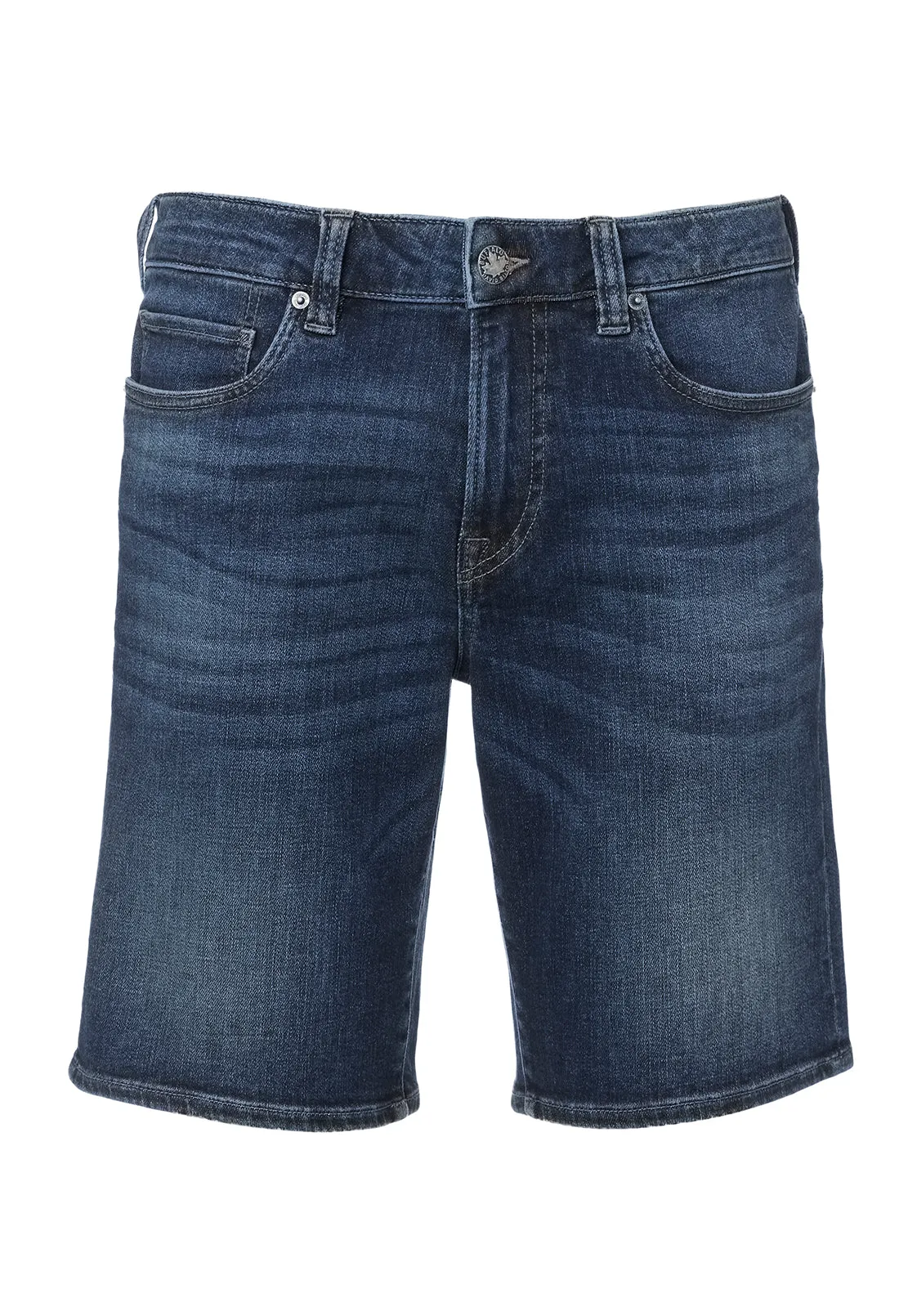 Relaxed Straight Dean Men's Super Stretch Shorts in Veined and Crinkled Blue - BM22851