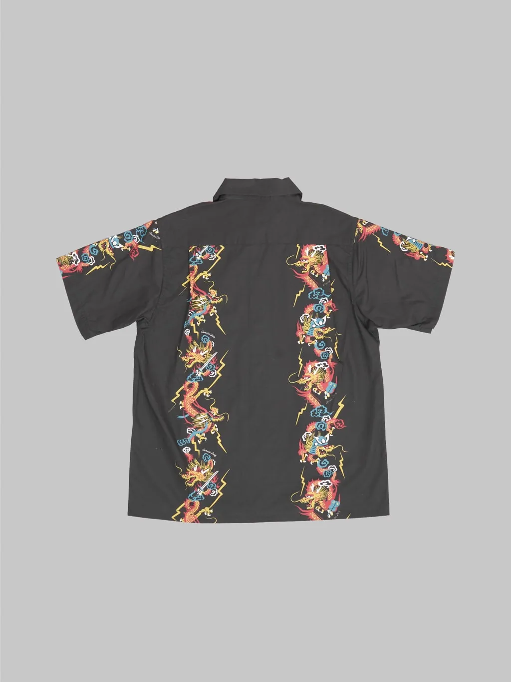 Samurai Jeans SSA24-01 Dragon Hawaiian Shirt Black