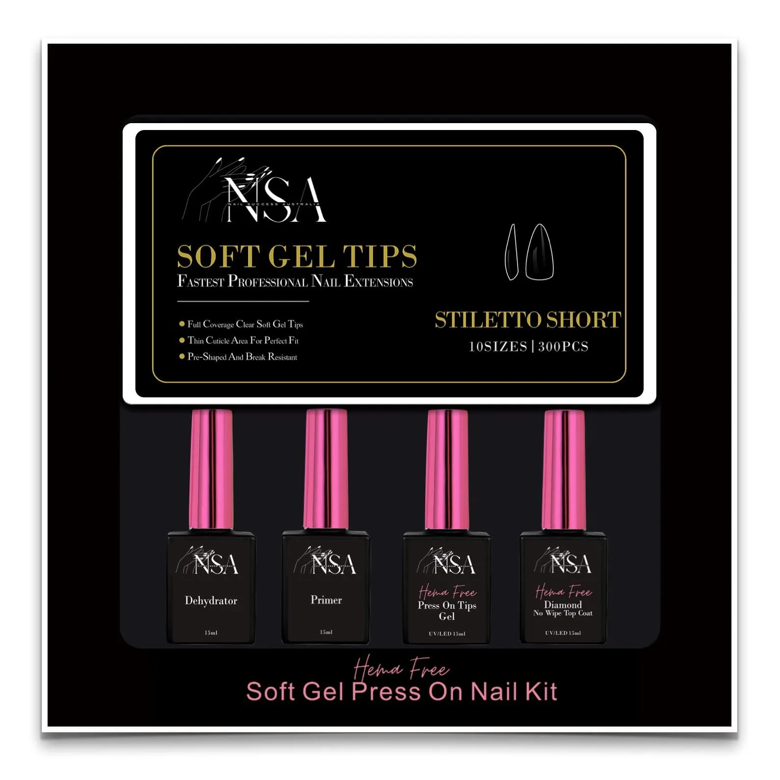 Soft Gel Press On Nail Kit - HEMA Free