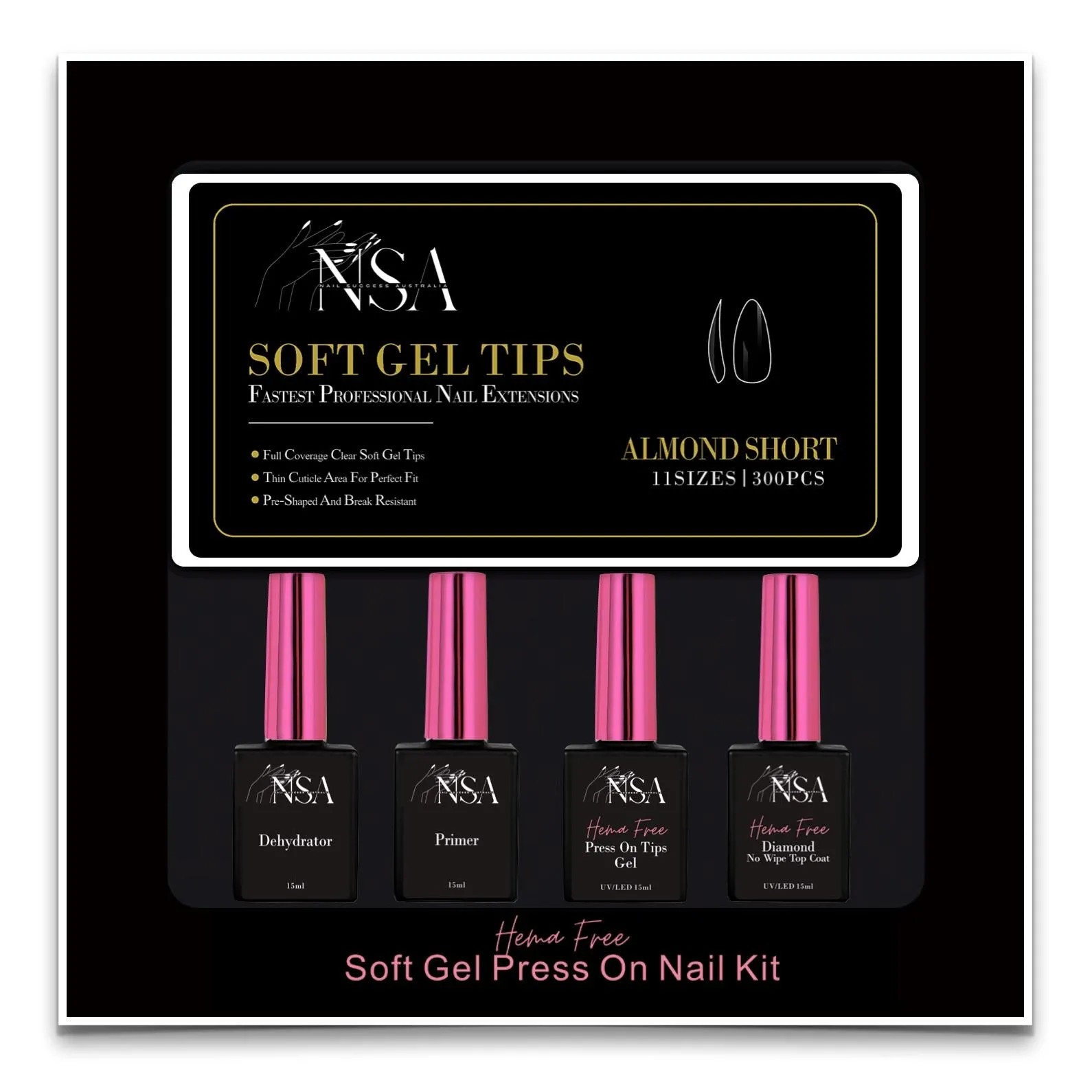 Soft Gel Press On Nail Kit - HEMA Free