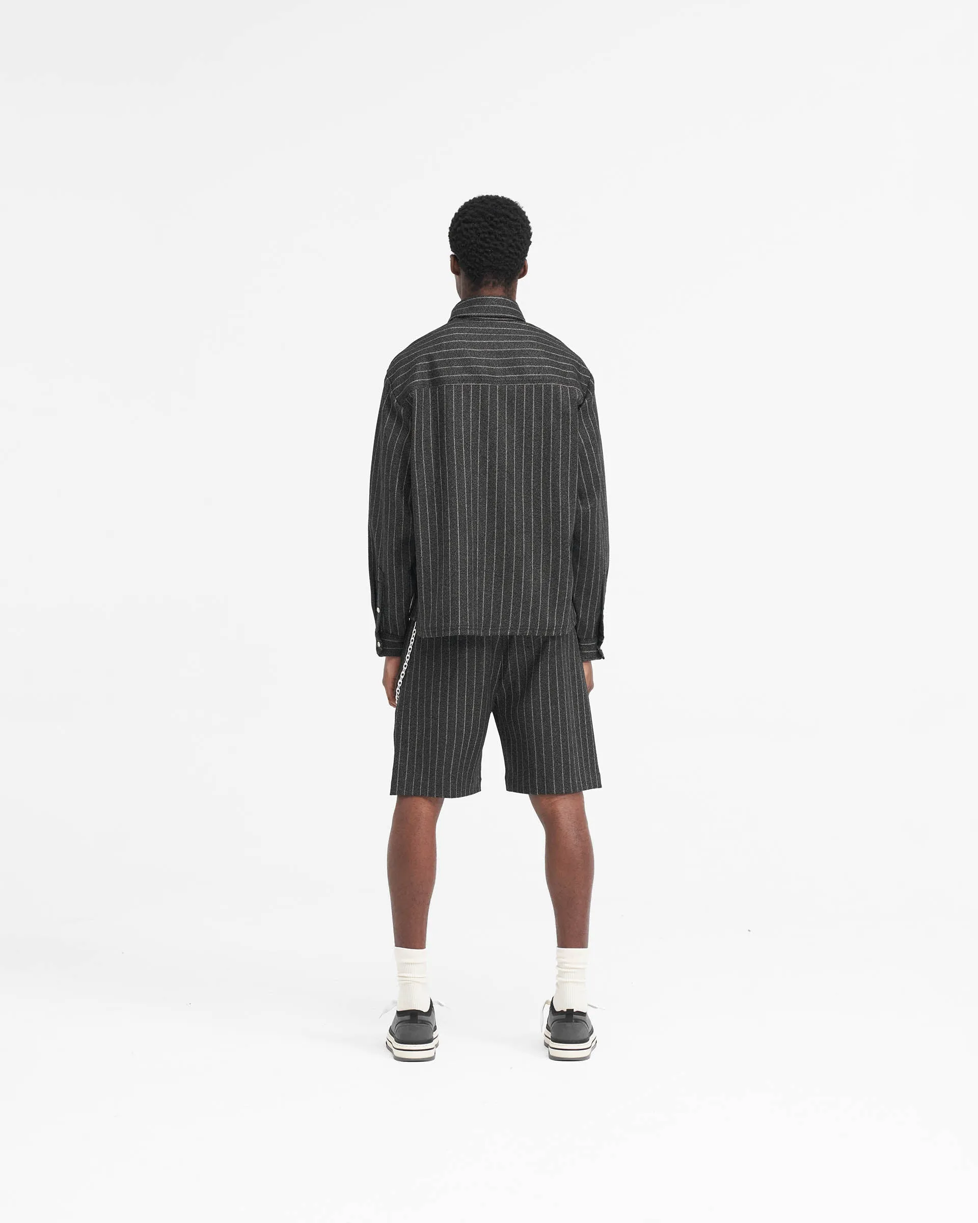 Tailored Short - Black Pinstripe