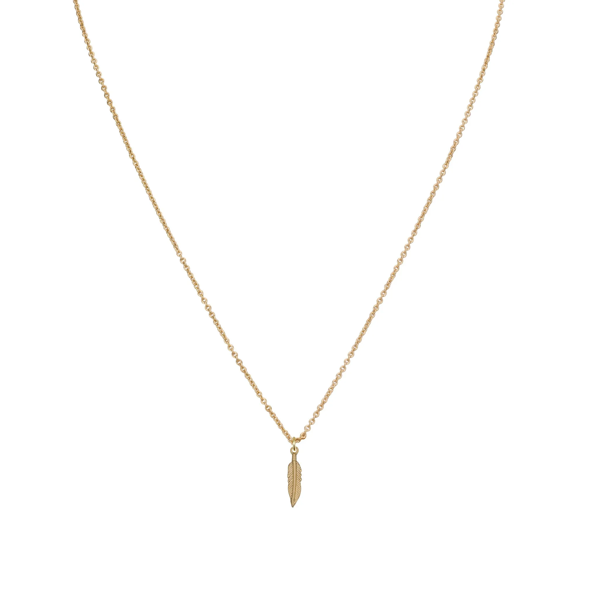 Tiny Feather & Helen Chain Necklace