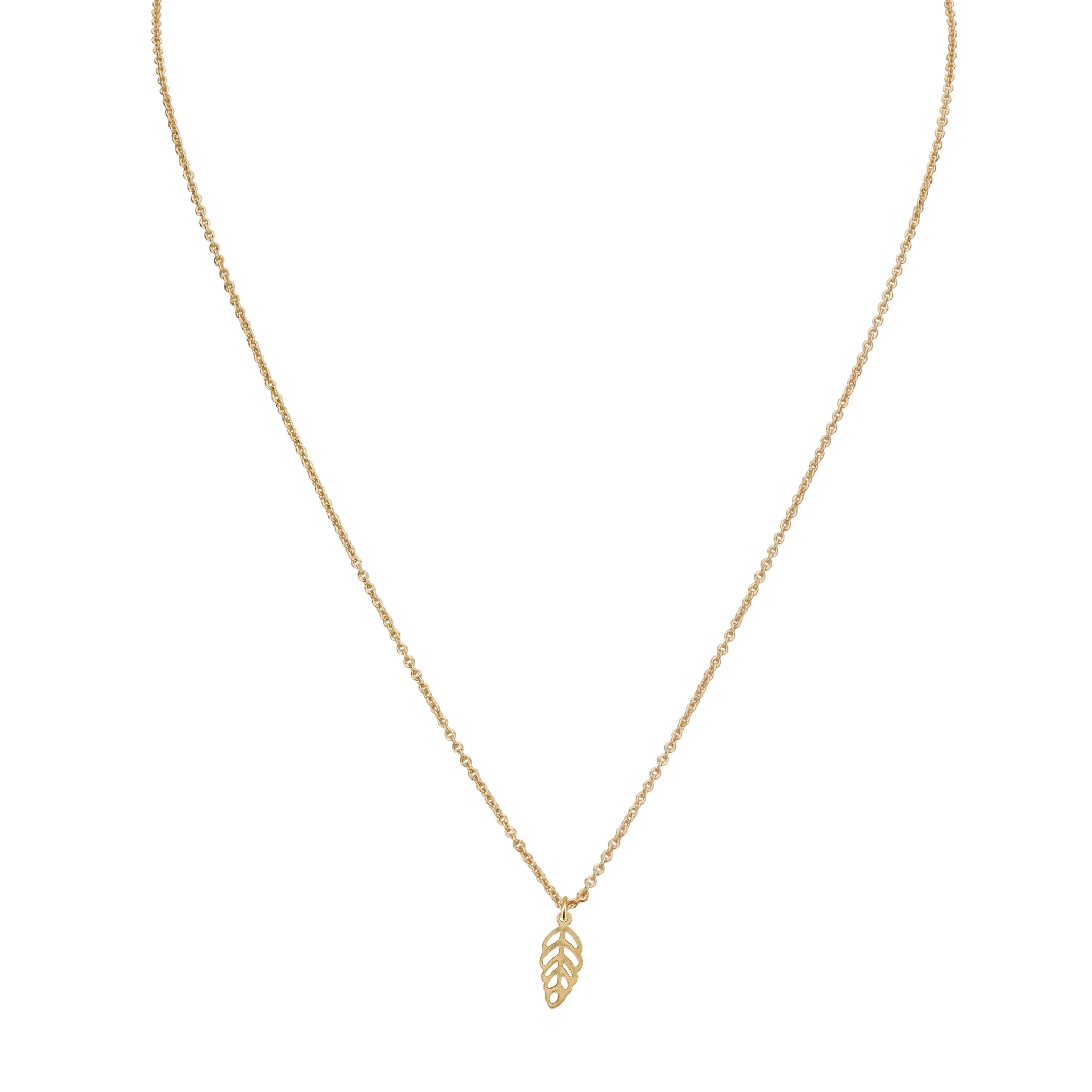 Tiny Open Leaf & Helen Chain Necklace