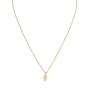 Tiny Open Leaf & Helen Chain Necklace