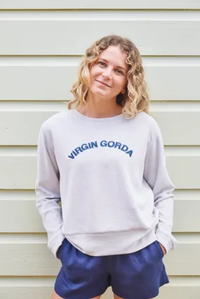 Virgin Gorda Applique Ultimate Beach Sweatshirt - Pelican Grey